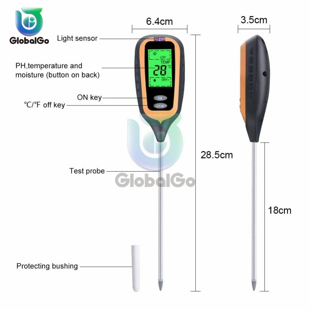 Измеритель влажности почвы 4 в 1 тестер PH для садовых растений цветов инструмент
