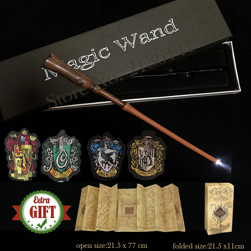 Светящаяся светильник шебная палочка Voldemort Hermione Draco Wands карта горшка мародера и 4