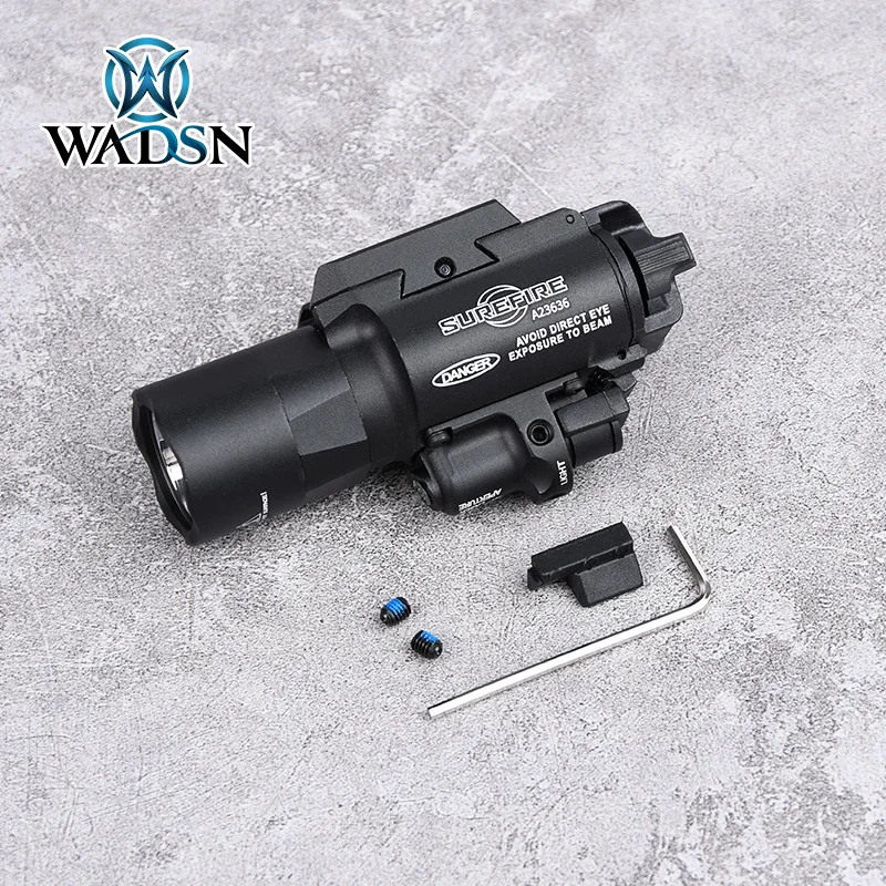 구매 WADSN 전술 X400U 스카우트 라이트 Surefir 손전등 370 루멘 LED 권총 M4 랜턴 라이플 레드 닷 레이저 글록 GunWeapon 조명