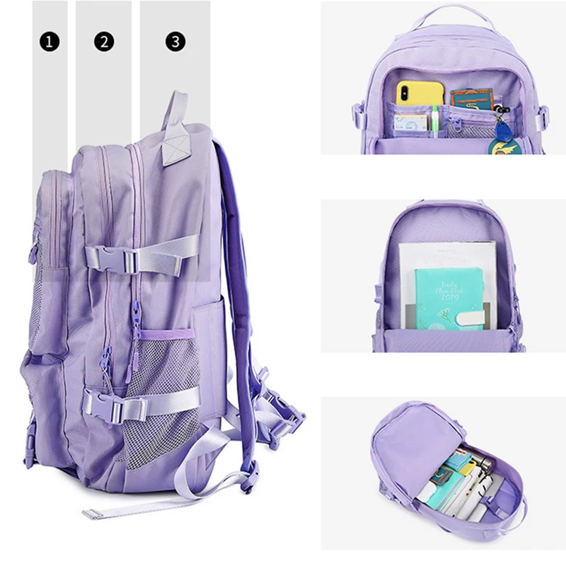 School Laptop Backpack Female High School Student Schoolbag Large Capacity Fashion Backpack Male