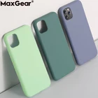 Оригинальный жидкий силиконовый чехол для iPhone 11 Pro Max XS 6 6S 7 8 Plus X XR, чехол для телефона 5 5S SE 4S 4, мягкий чехол зеленого цвета с кожей