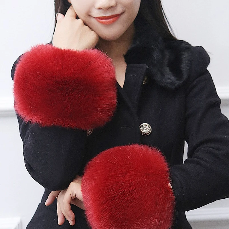 Женские Элегантные парки нарукавники из искусственного кроличьего меха на