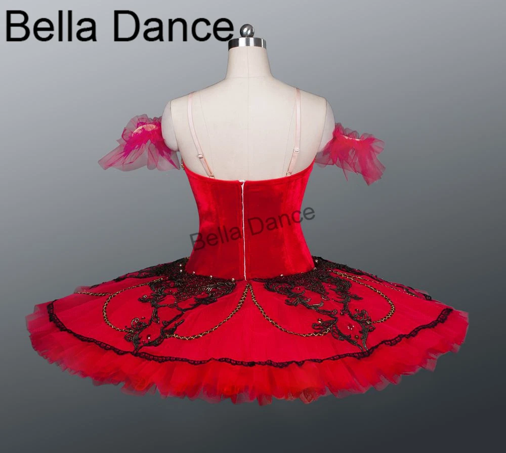 Red Black Don Quixote Ballet Stage Costume Girls Performance Tutu Attire Adult Women Professional TutuBT9025 | Тематическая одежда