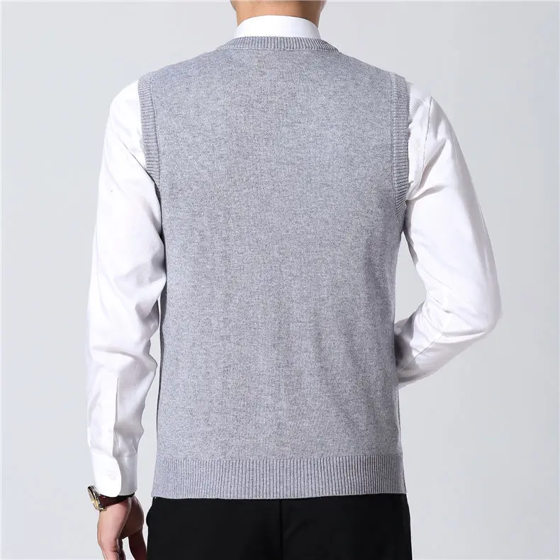 Zogaa Sweater Men Clothes Autumn Winter Warm Cashmere Wool Pullover Homme Classic Casual V-Neck Sleeveless Vest Sweaters