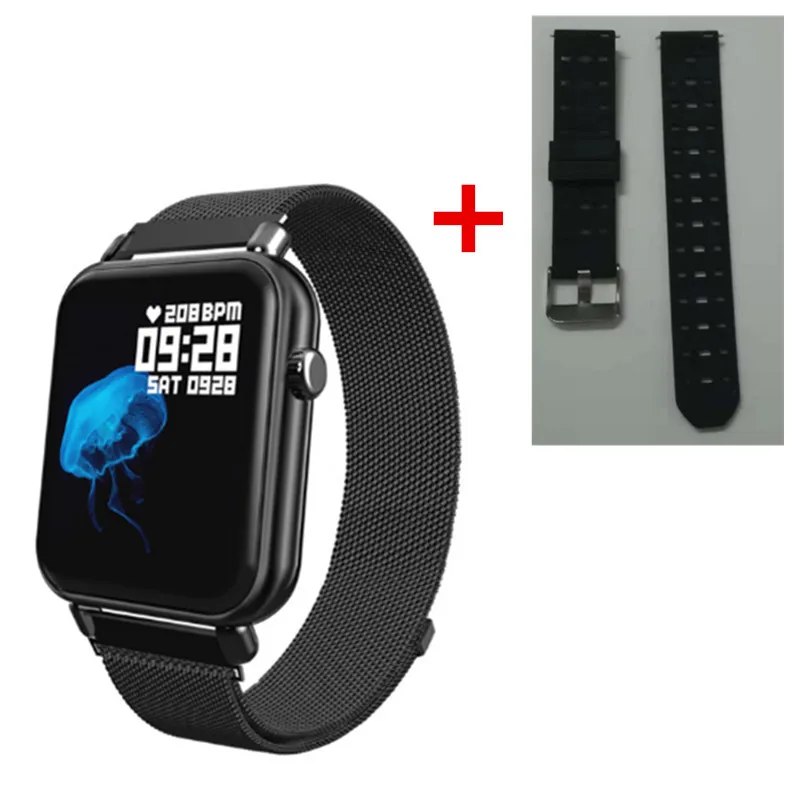 Y6 Pro smart watch обувь для мужчин и женщин смарт-браслет сердечного ритма и приборы для измерения артериального давления мониторинга фитнес трекер IOS Android Смарт-часы - Цвет: Black and Strap