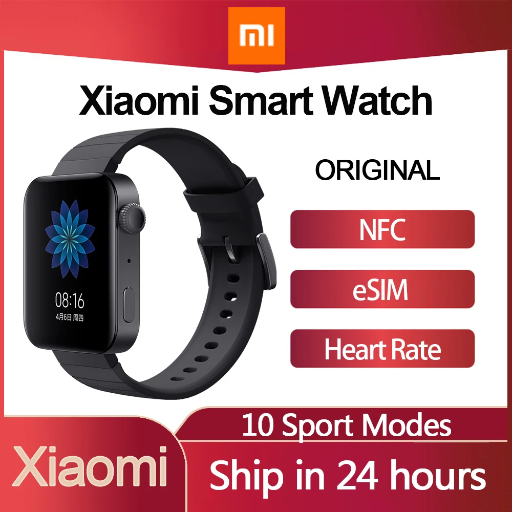 Special Offers Xiaomi Watch MI Smart Watch GPS NFC WIFI ESIM Phone Call Android Wristwatch Answer Bluetooth Fitness Heart Rate Monitor Tracker