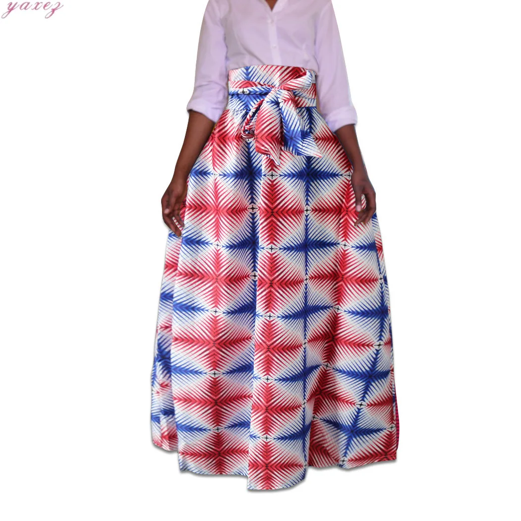Многоцветная юбка с этническим принтом 4 цвета одежда в африканском стиле