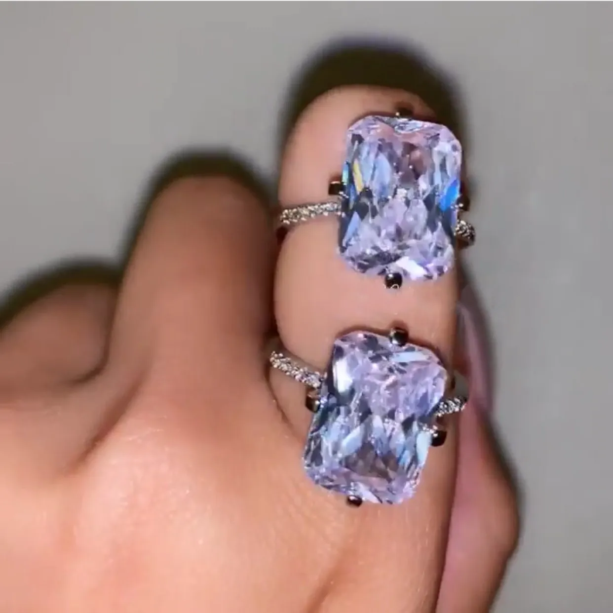 Винтажные Вечность Обручальное кольцо 925 стерлингового серебра AAAA фианит