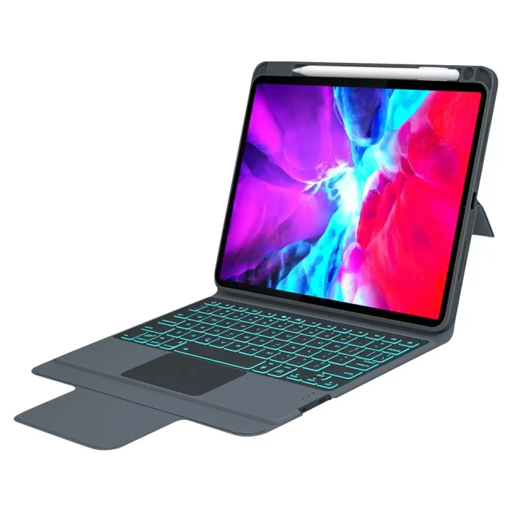 

Bluetooth клавиатура кожаный чехол для iPad Pro 11 дюймов 2020 с ручкой и тачпадом и, в наличии 7 цветов, Подсветка 2018 см-11D ткань из термопластичного пол...