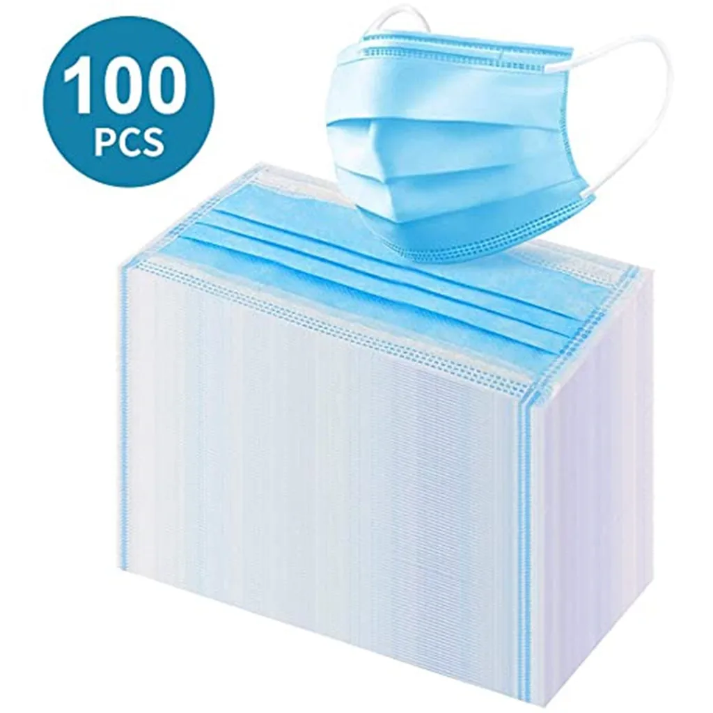 

100PCS/Box Adult Non-woven Mask Skin Friendly Disposable Masks With Breathable Blue Face Mask Mouth Caps Mascarilla mondkapje