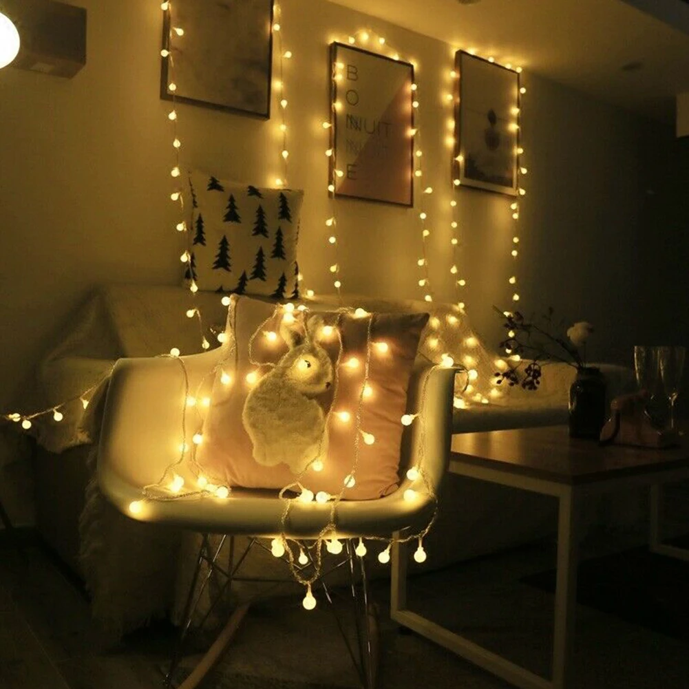 Вечерние свадебные украшения огни 10/20/40 светодиодов Мощность елочный шар в форме