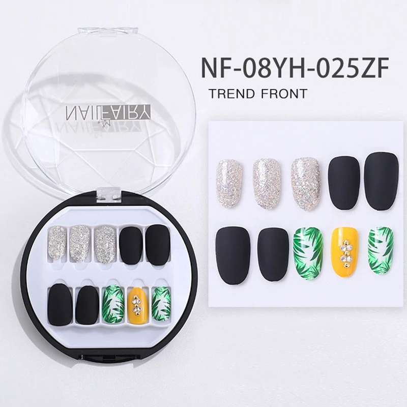 

30Pcs Short False Nails Art Tips Designed With Box Kit Artificial Fake Nails Press On Nail Tips Set For DIY Manicure Decorations