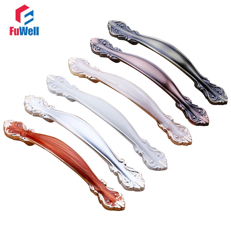 Ручки для мебели ручка шкафа из цинкового сплава рукоятка с отверстием 96/128/192 мм