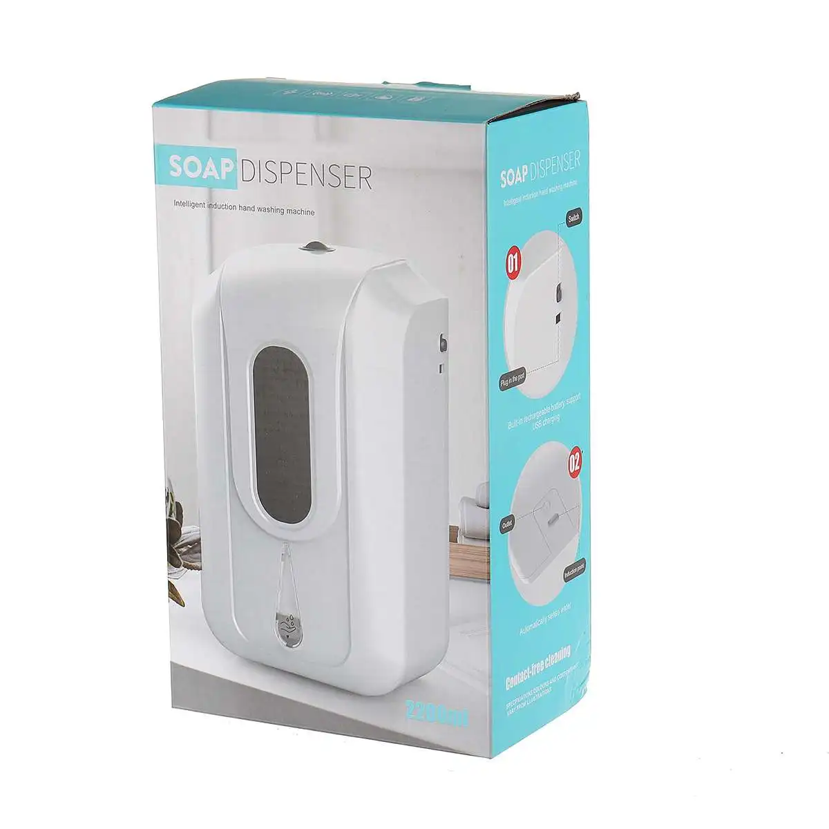 

2200ml Touchless Hand Disinfection Machine Automatic Soap Dispenser USB/Battery Charging Wall-mounted Soap Pump For Liquid/Mist