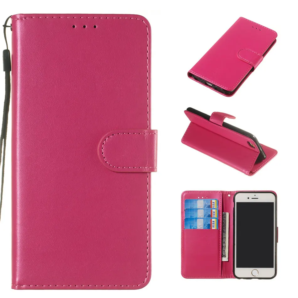 

Luxury Single Color Case For OPPO A3S A5 A7 K1 R15X R17 F7 F9 F11 A1K Realme 3 Pro Leather Wallet Card Bit Cover Brand New DP01D