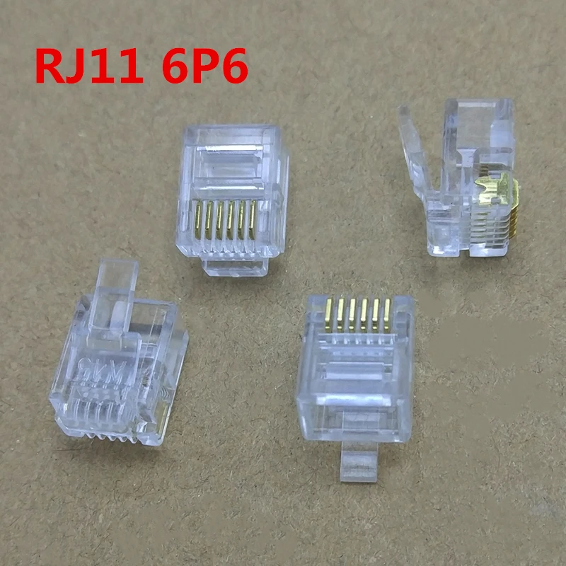 100 шт. модульный разъем для телефона RJ11 6P6C|connector rj11|connector plugconnector 10 |