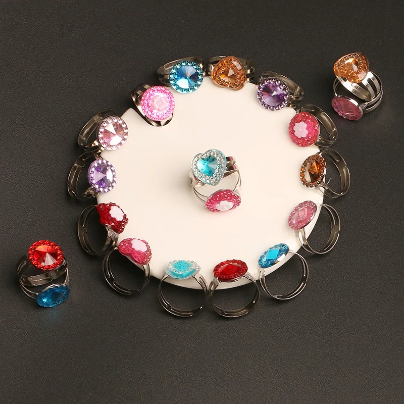 10 шт./компл. кольца с цветочным рисунком в форме сердца для девочек | Украшения и