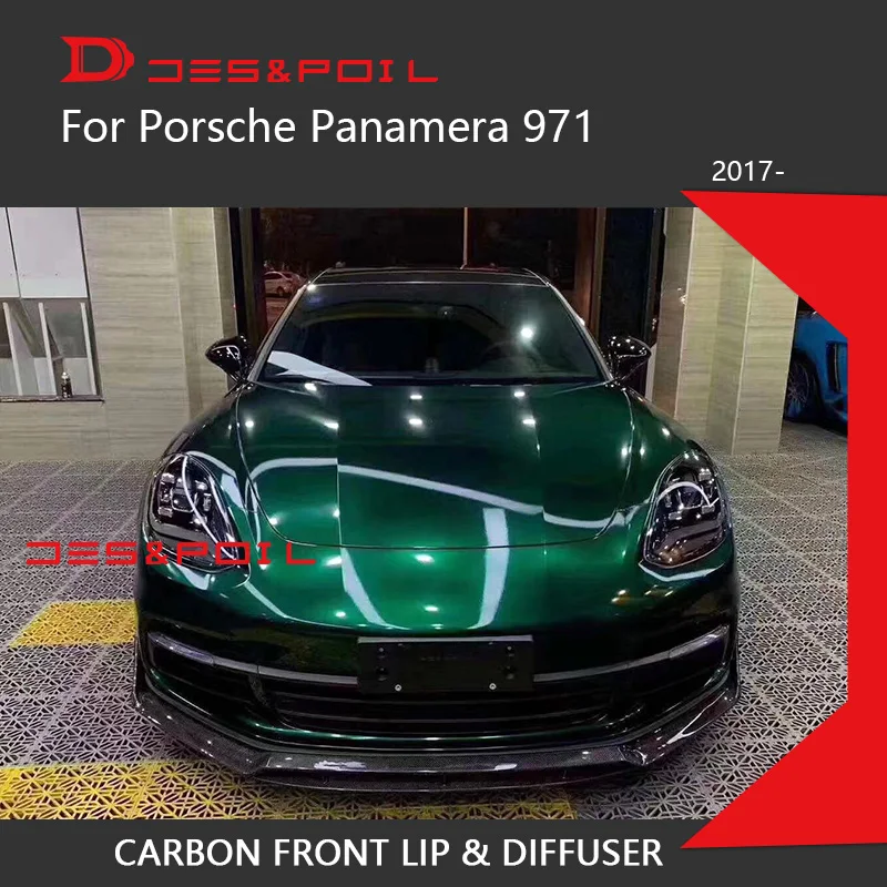 Для Porsche 971 Panamera 4 4s углеродное волокно губа-накладка задний диффузор выхлопные наконечники комплект корпуса- гибрид