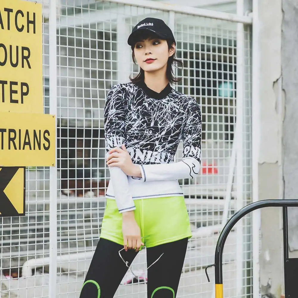 Женский комплект из трех предметов с длинным рукавом UPF 50 + Rashguard купальная