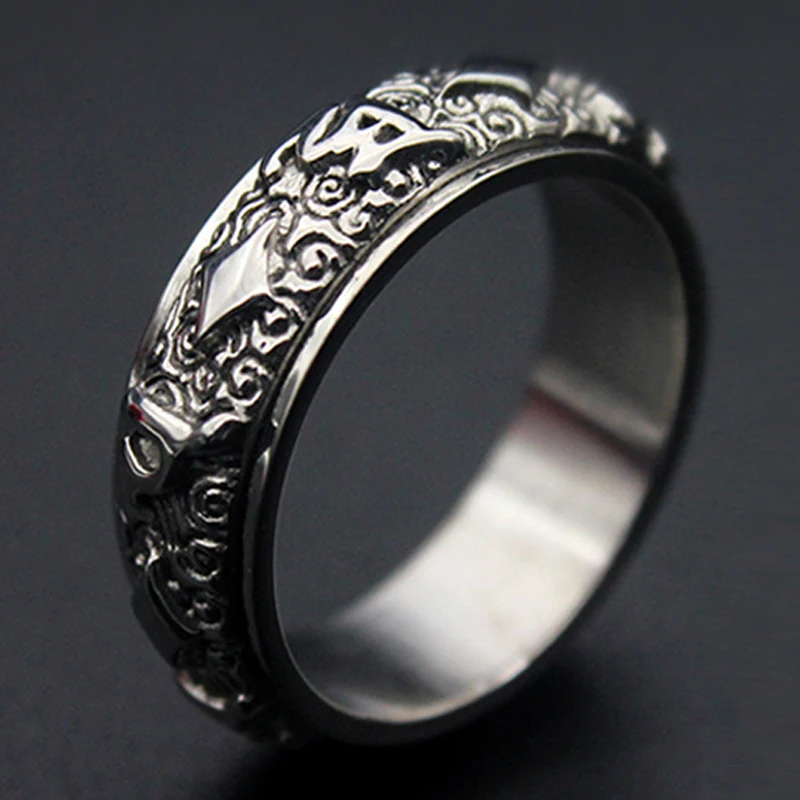 Новый вращающийся этнический Тотем круглый узор кольца для мужчин женщин