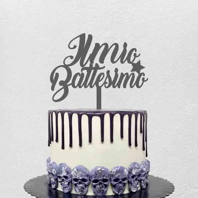 

Personalized Private Party Cake Topper Italian Il Mio Battesimo For Kids Baptism Party Cake Decoration