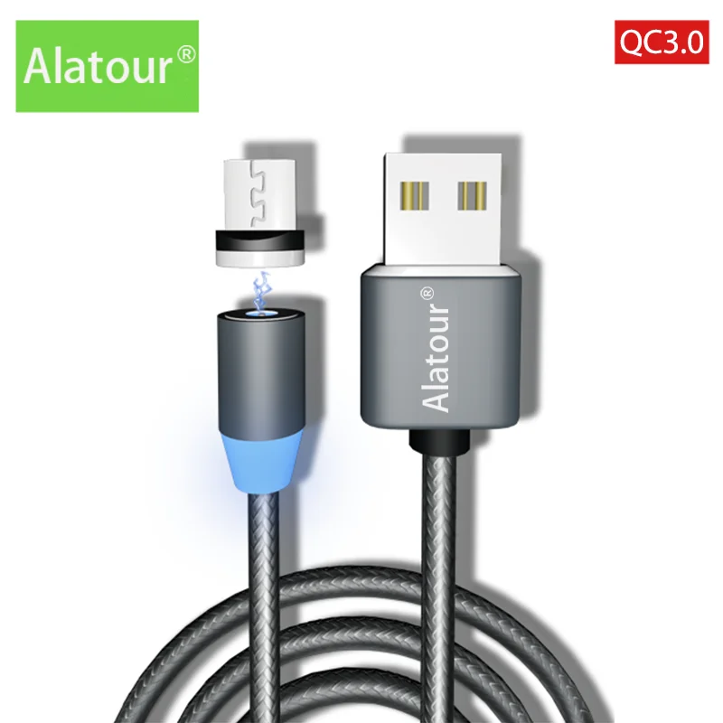 

Alatour 3A USB Magnetic Charger Type C Fast Charging Micro lightning Cable Data Cord For Samsung iphone Huawei xiaomi USB C