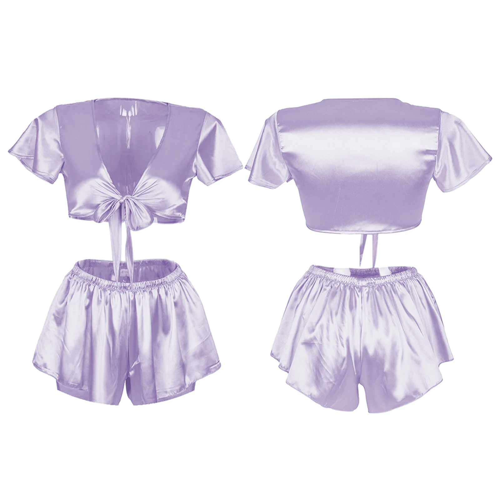 Женский однотонный дизайнерский комплект короткий топ с коротким рукавом и