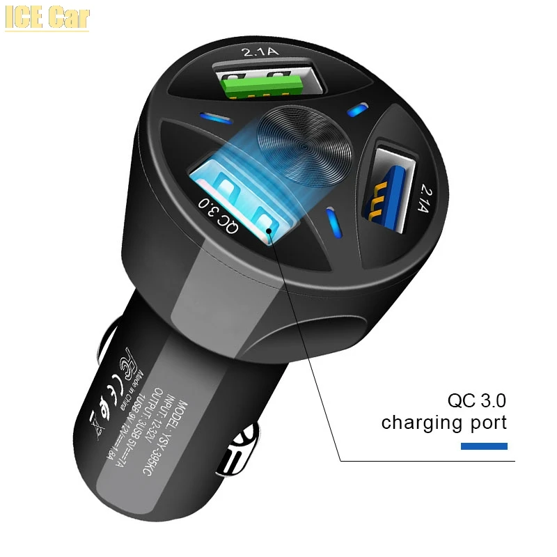 Новый автомобильный прикуриватель 12 В зарядное устройство авто USB QC 3 0