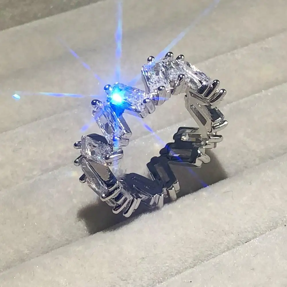 Новые 925 серебряные кольца для женщин неправильный массив изумруд имитация