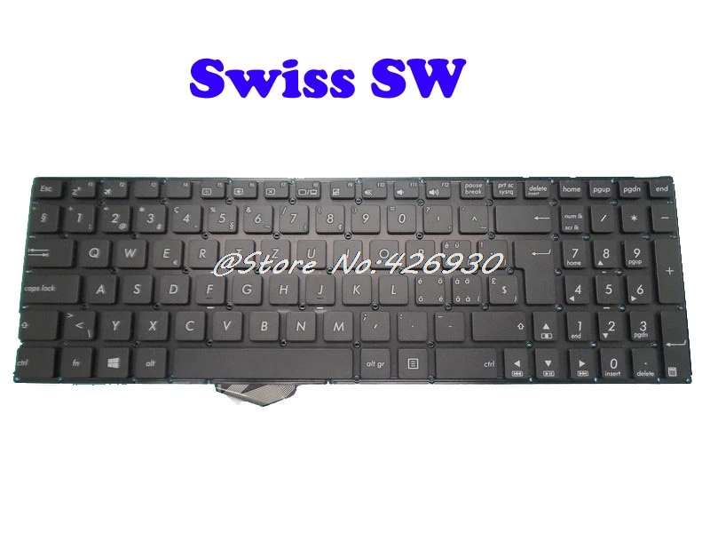 Клавиатура для ASUS X556 X556U X556UA X556UB X556UF X556UJ X556UQ X556UR X556UV 9Z.N8SSQ.D00 0KNB0-612WSF00 Swiss/Английский