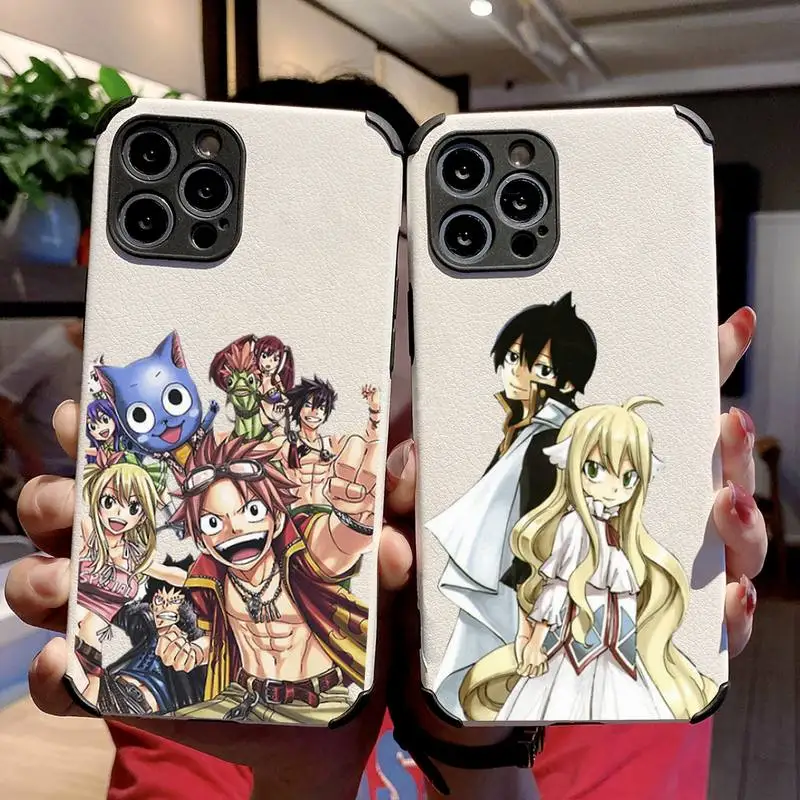 

Fairy Tail Phone Case Lambskin Leather For iphone 12 11 8 7 6 XR X XS PLUS MINI PLUS PRO MAX Shockproof
