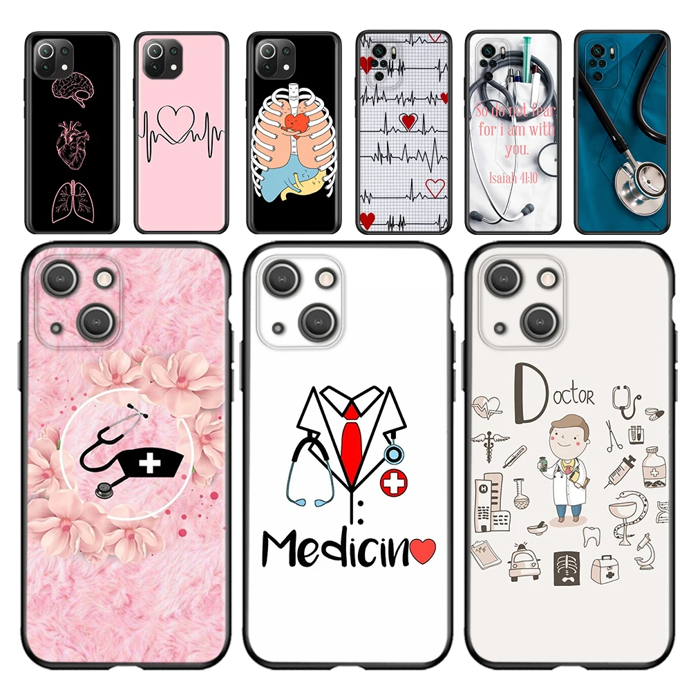 

For Xiaomi Poco F3 M3 X3 GT Mi 11 11i 11T Ultra Redmi Note 10 10S Nurse Medical Medicine For iPhone 13 Mini Pro Max Phone Case