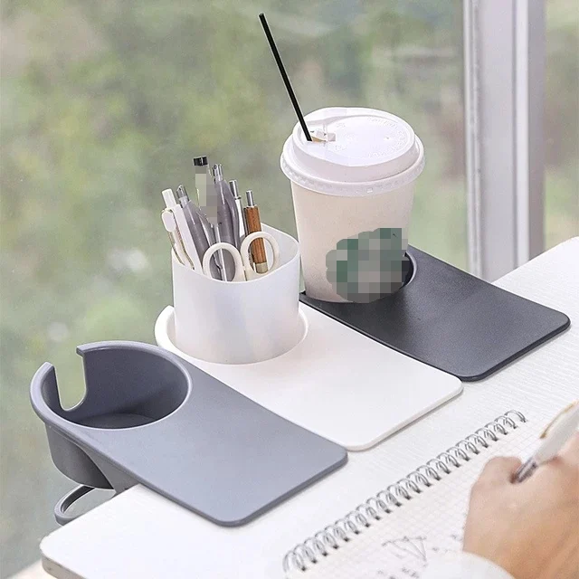 

Creative Multifunction Coffee Drink Cup Holder Table Side Water Cup Shelf Office Desktop Desk Fixed Cup Holder Desk Storage Clip