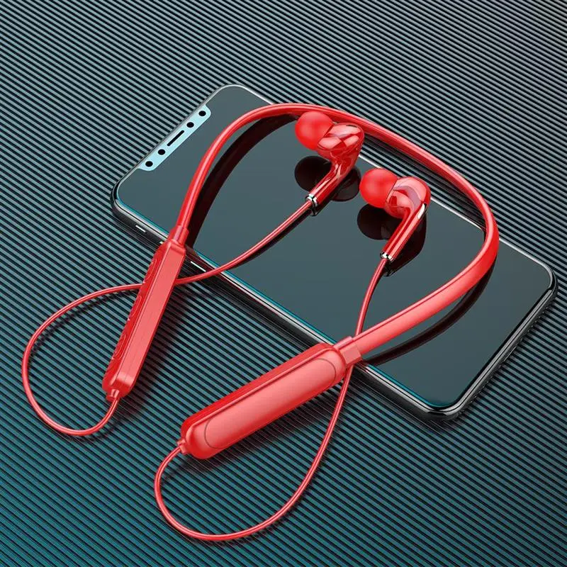 

Wireless Sports Headphone Bluetooth 5.1 Headset Waterproof Neck Hanging Earplugs With Noise Reduction Mic For All Smartphones