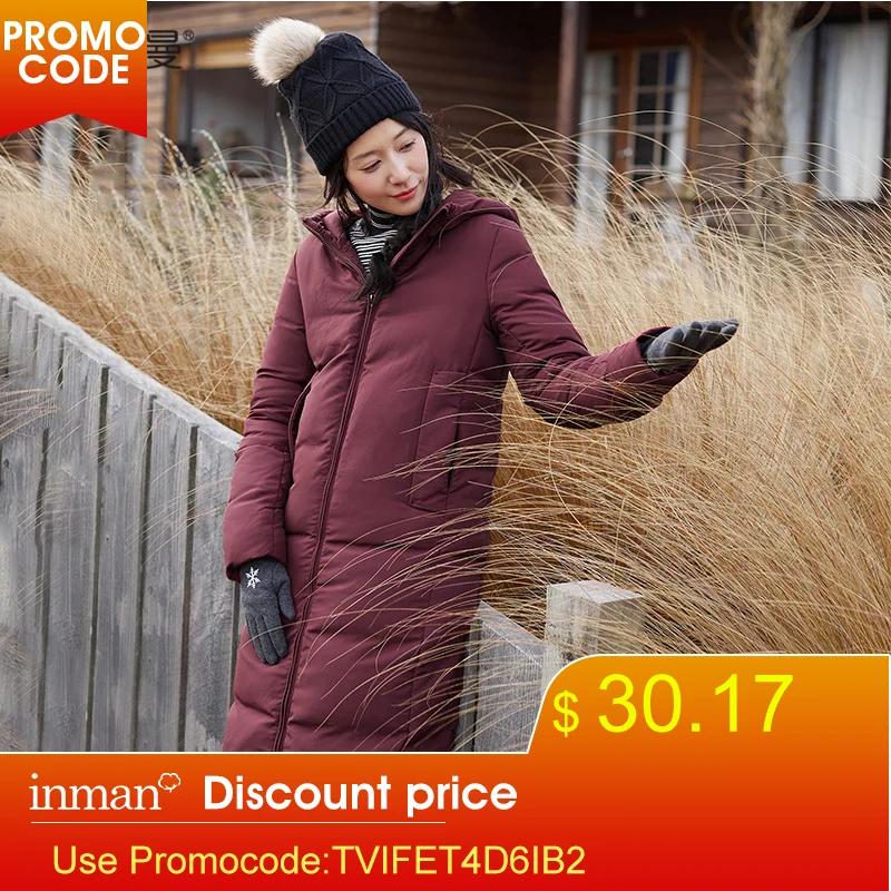 INMAN Женское зимнее Новое однотонное модное пуховое пальто с капюшоном|coats coats|coat
