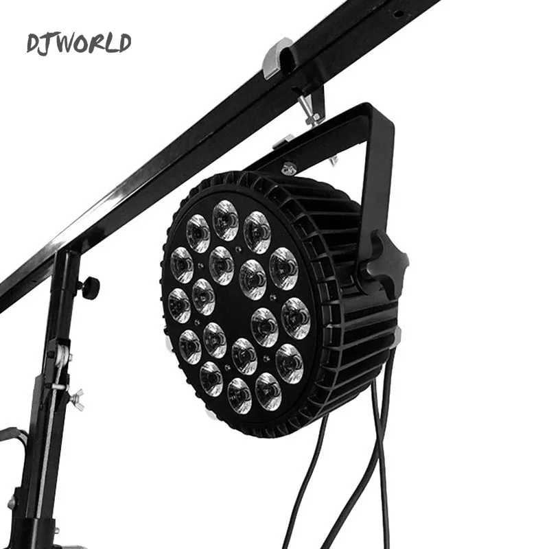 Djworld Высокое качество алюминиевый сплав светодиодный плоский Par 18x18 Вт 6в1 DJ Par DMX 512 свет для Dj диско-шар вечерние световые шоу танец