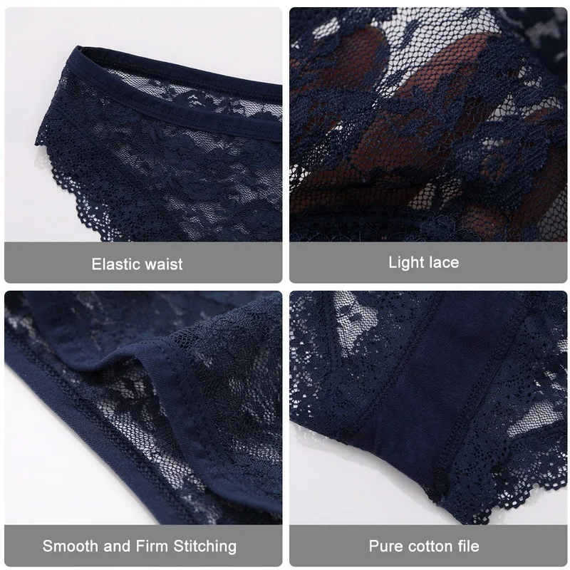 

Sexy Lace Panties Women'S Seamless Panties Low-Waist Female Transparent G-String Thongs Lingerie Breathable Underwear Briefs