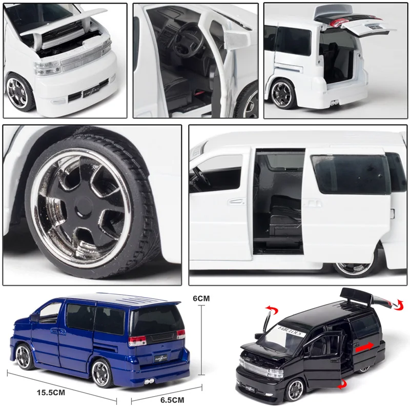 1:32 Nissan Elgrand модель автомобиля сплав автомобиль литая игрушка звук и светильник