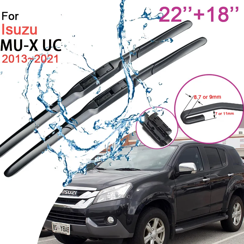 

Car Front Windshield Wiper Blades for Isuzu MU-X UC 2013~2021 2014 2015 2016 Model Frameless Rubber Snow Scraping Accessories