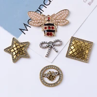 5 pcs alloy rhinestone accessories bee insect accessories diy brooch clothing shoes bags jewelry buttons decorative accessories