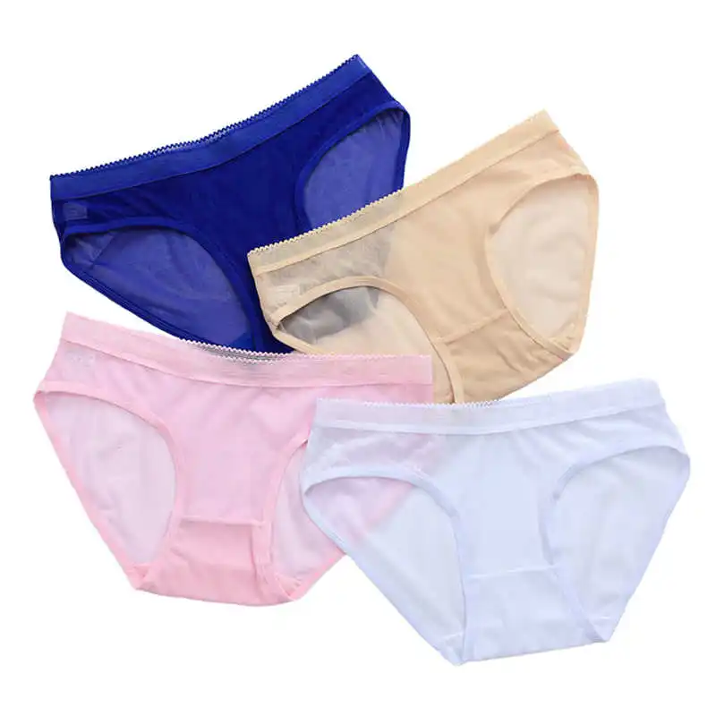 Женские сексуальные хлопковые трусики бесшовное прозрачное дышащее однотонное