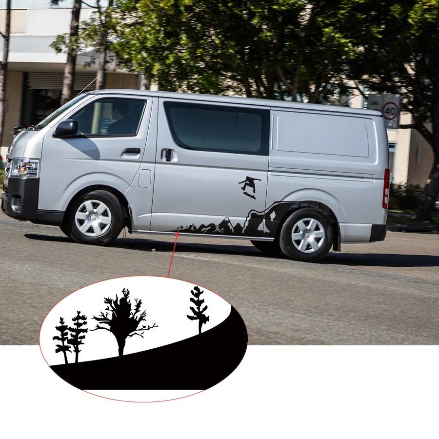 Автомобильные наклейки горные Экстремальные виды спорта скейт Боковая дверь