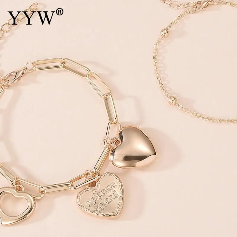 

Fashion Simple Love Alloy Bracelet Gold-Plated Multi-Layer Bracelet Vintage All-Match Bracelet For Female Daily Wear Or Matching