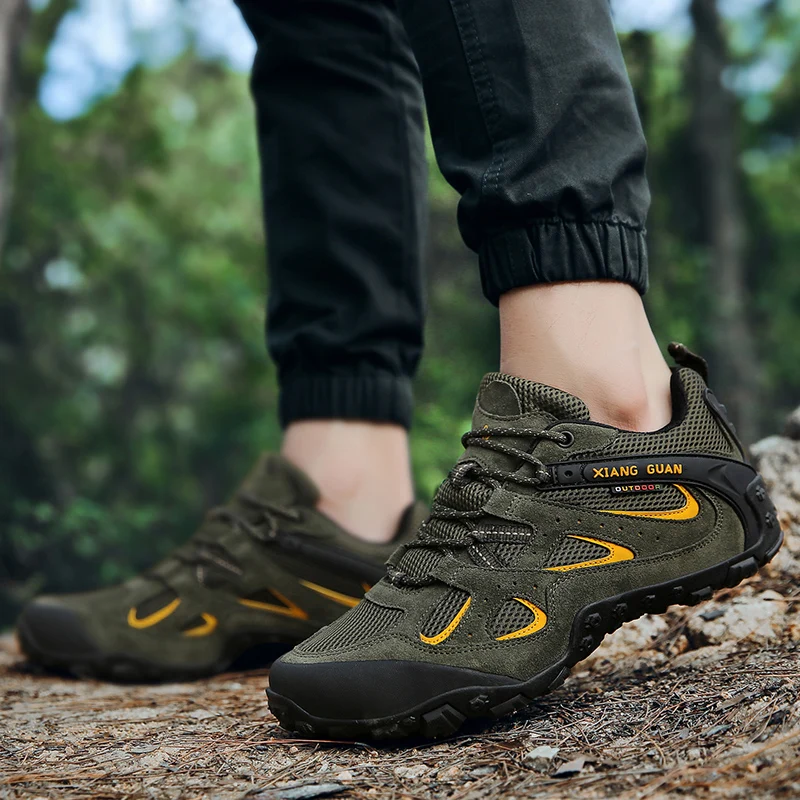 Online Sepatu Hiking Pria Sepatu Bot Berburu Pergelangan Kaki Sepatu Trekking Sejuk Antiselip Untuk Mendaki Gunung Sneakers Luar Ruangan Untuk Jalan Kaki Memancing