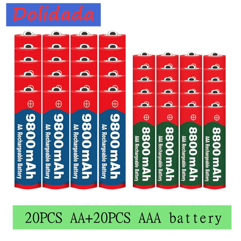 Аккумуляторная батарея AA + AAA щелочная 1 5 в 9800 мАч 8800 для часов игрушек камер |