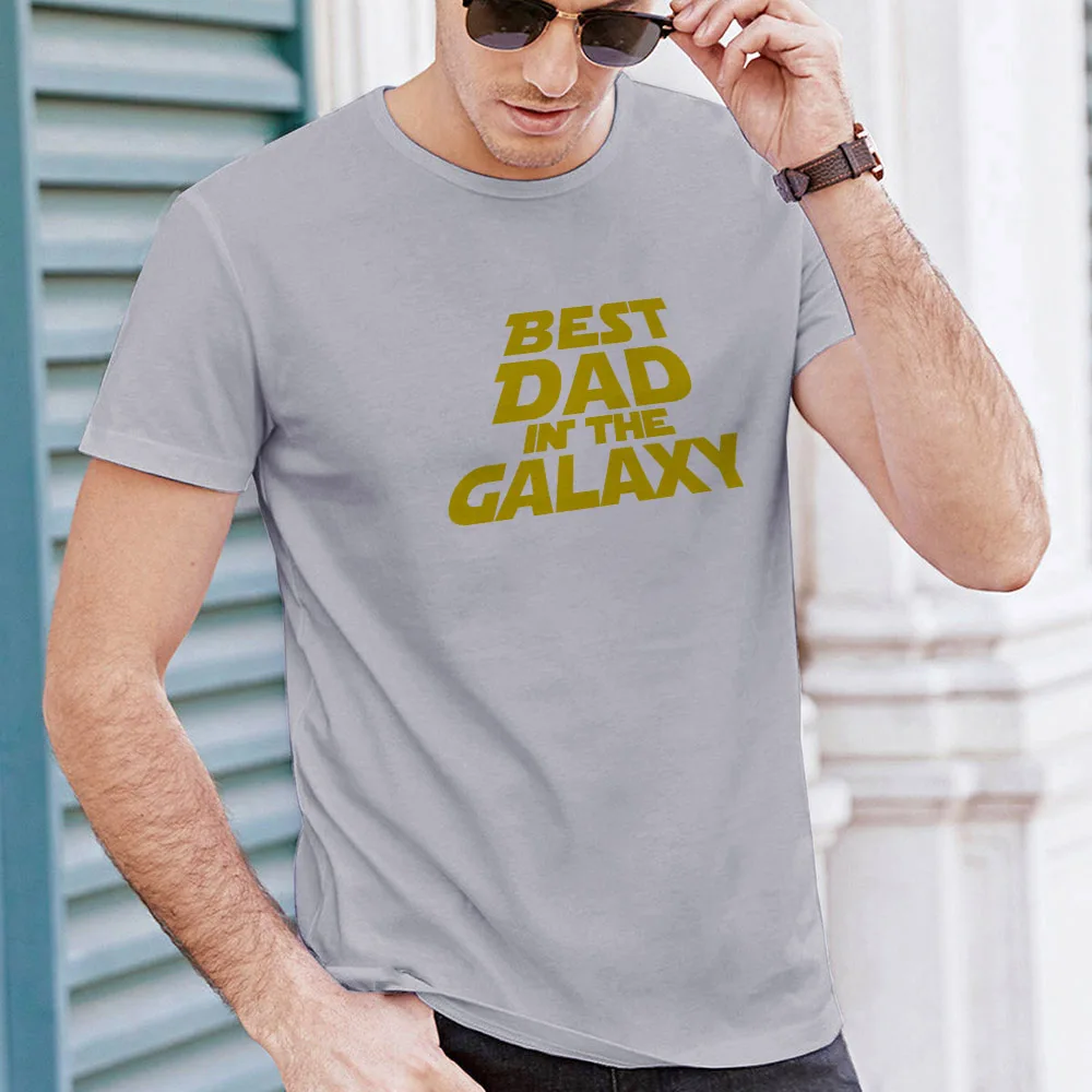 

Summer Fashion Graphic T Shirts Harajuku Funny Letter Best Dad In The Galaxy Print Streetwear Daily Casual T Shirt for Men