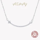 Ailmay новая распродажа 925 стерлингового серебра улыбка Lucky жемчужное ожерелье с подвеской Простое Элегантное платье для женщин и девочек вечерние аксессуары для ювелирных изделий