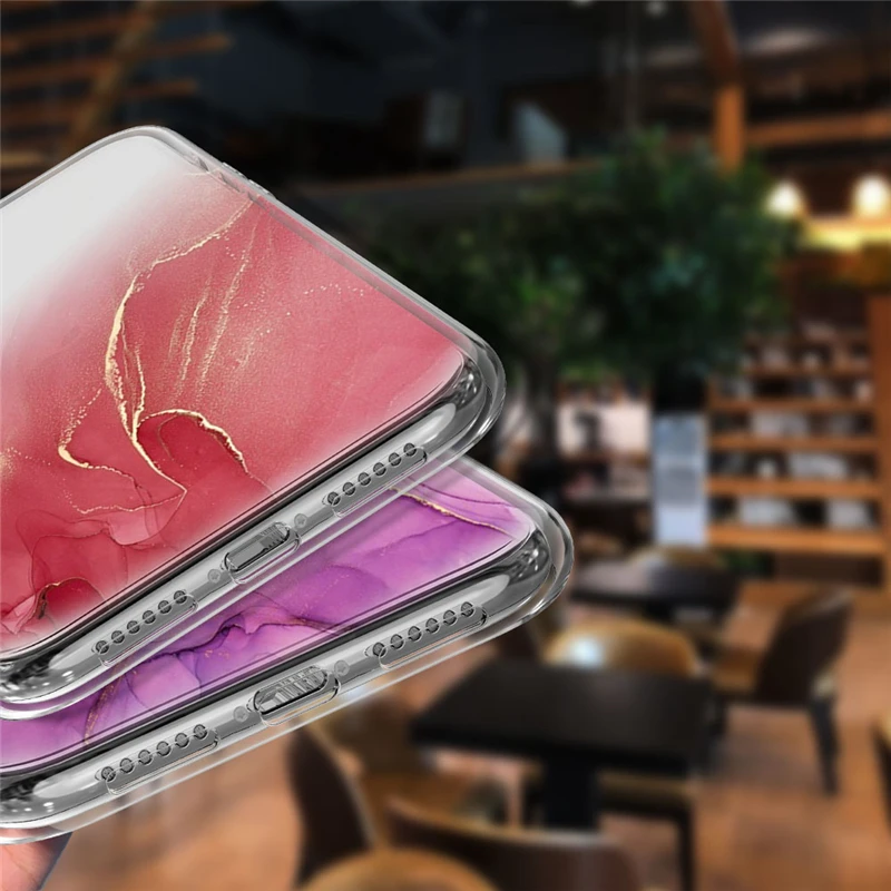 Fashion Marble Transparent Phone Case For iPhone 13 12 11 Pro Max X XR XS Max 7 8 6 6S Plus 12 Mini 5 5S SE 2020 Soft TPU Cover