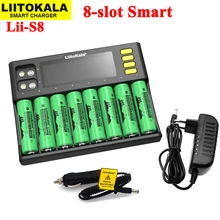 LiitoKala Lii-S8 18650 Charger Li-ion 3.7V or NiMH 1.2V Li-FePO4 3.2V IMR 3.8V  for 26650 21700 26700 AA AAA battery