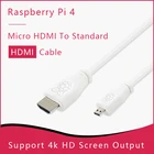 Официальный Raspberry Pi 4 Micro HDMI к стандартному HDMI (AM) 1 м и 2 м кабелю